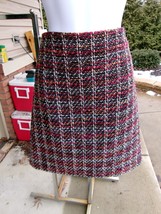 Nwot Ann Taylor Orange, Black Red Tweed Skirt 4 - £15.86 GBP