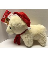 Pet Lou PETLOU Christmas LAMB SANTA HAT 14&quot; Plush Dog Pet Toy - $222.71 MXN