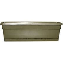Southern Patio 24&quot; Rolled Rim Window Box with Attached Tray, Olive Green - $42.77 CAD