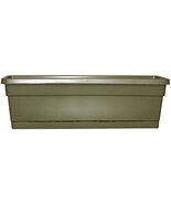 Southern Patio 24&quot; Rolled Rim Window Box with Attached Tray, Olive Green - $42.77 CAD
