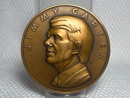 The Franklin Mint 1977 Bronze Jimmy Carter Inaugural Medallion Paperweight - $29.95