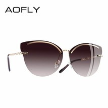 Aofly Brand Design Cat Eye Sunglasses Women Fashion Mirror Reflective Sun - £19.47 GBP