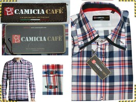 Chemise homme CAMICICAFE 40 ou 44 EU/M ou intermédiaire 2XL et 3XL 7C01 T1G - £29.50 GBP