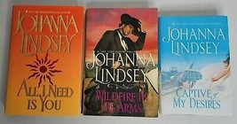 3 JOHANNA LINDSEY Hardcover Romance Books Lot Set Wildfire Captive of Desires - £10.38 GBP