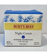 Burt's Bees Intense Hydration Night Cream with Clary Sage 1.8 oz SEALED - $40.49