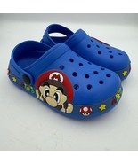Super Mario Blue Clogs EU 28 Toddler Shoes Mushrooms Stars Slip-On - $36.84 CAD