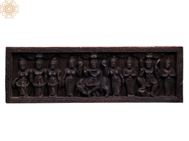 35&quot; Large Wooden Lord Krishna Playing Flute Wall Panel | Krishna Jii | Handmade| - £477.40 GBP