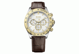 Hugo Boss Ikon Orologio cronografo da uomo in pelle oro acciaio... - £103.35 GBP