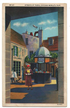 US 1933 A century of Progress VF Post Card &quot; Streets of Paris &quot; - £1.73 GBP