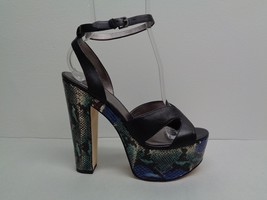 Pelle Moda Size 7.5 M TRUMAN Black Leather Platform Sandals New Womens Shoes - £93.95 GBP