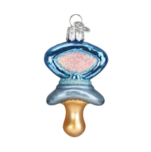 Old World Christmas Blue Pacifier Glass Christmas Ornament 32133 - £7.89 GBP