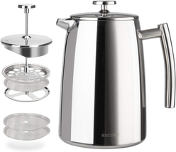 French Press Coffee Maker, 34-Ounce, 18/10 Stainless Steel Insulated Cof... - £40.12 GBP