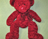 18&quot; RUSS ROSETTA TEDDY BEAR PLUSH SPARKLY RED Stuffed Animal BEANBAG BOT... - $22.50
