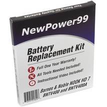 Battery Kit For The Barnes And Noble Nook Hd 7&quot; Bntv400 And Bntv400A Wit... - £46.27 GBP