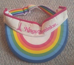 Vintage Kings Dominion Sun Visor Hat Rainbow Eifel Tower Adjustable Gay Pride - £12.57 GBP