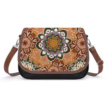 Mondxflaur Mandala Messenger Bag for Women PU Leather Crossbody Bag Fashion - £21.54 GBP
