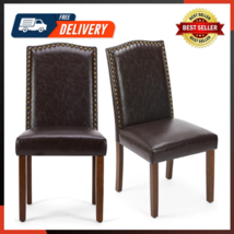 Upholstered Dining Chairs Set Of 2 Modern Upholstered Leather Dining Room Chair - £92.06 GBP