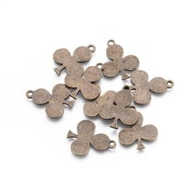 BULK 20 Shamrock Charms Clover Pendants Antiqued Bronze Good Luck Findings - $5.47