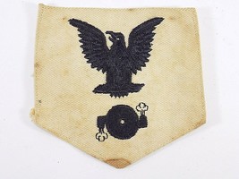 Vintage NAVY Sew On PATCH STEAM BOILER EAGLE POST WW1 Pre WWII? On Khaki - $16.62