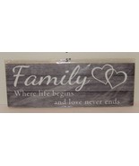 12" x 5" Decorative Sign Plaque Home Decor "Family" - €12,71 EUR 12" x 5" Decorative Sign Plaque Home Decor "Family" - €12,71 EUR
