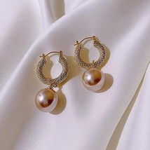 N fine pearl drop earrings contracted senior geometric metal temperament women earrings thumb200