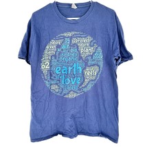 Port &amp; Company T-shirt Large Navy Earth Day 02 Short Sleeve - $7.92