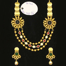 22Kt Solid Yellow Gold Antique Vintage Necklace Earrings Women Set 50.740 Grams - £5,458.08 GBP