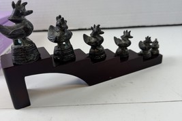 Rare Antique Opium weight Mystical Hintha Bird set of 6 bronze Beautiful... - $4,067.37 MXN