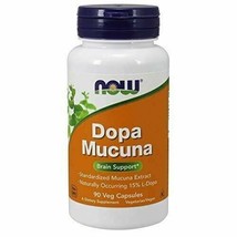NEW NOW Supplements DOPA Mucuna Standardized Mucuna Extract Brain Support 90vcap - £14.65 GBP