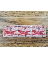US Stamp US Air Mail 6c Used Red Strip of 3 - $1.49