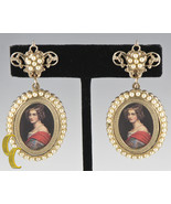 Vintage Gold Tone Screwback Non-Pierced &quot;Photo Brooch&quot; Earrings Great Gift! - $9,036.62 MXN