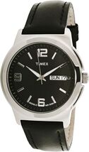 TIMEX ELEVATED CLASSIC T2E561 DAY/DATE INDIGLO QUARTZ BLACK MEN'S WATCH  - $55.00