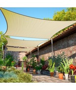 ShadeMart 14&#39; x 14&#39; Beige Sun Shade Sail Square Canopy Fabric Cloth Screen - $106.13 CAD