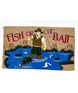 Fish Or Cut Bait Flag Deluxe Indoor Outdoor Sportsman Banner Fishing Man... - $12.30