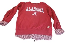 Alabama Football Sweatshirt Roll Tide Gingham Plaid MED Pressbox - $32.70