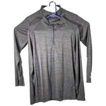 Womens Gray Long Sleeve 1/4 Zip Sweatshirt Shirts Large Blank Plain Perf... - £25.44 GBP