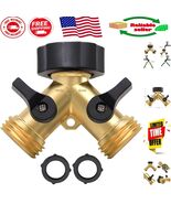 Heavy-Duty 2-Way Garden Hose Splitter with Adjustable Flow Handle - Bras... - $26.56 CAD