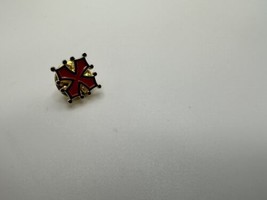 Vintage Red Jerusalem Cross Lapel Pin 1.5cm - $11.29