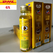 GOLD CROSS Yellow Thai Herbal Massage Oil Muscle Pains Nasal Inhalant 15Ml. X 6 - £87.91 GBP