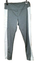 SO Brand Gray w/White Sides Workout Activewear Crop Pants JR Size L Poly... - $5.00