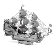 Queen Anne&#39;s Revenge ship Blackbeard Metal 3D Puzzle Mosaic Kit New - £15.71 GBP