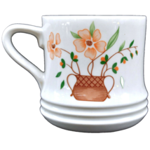 Countryside Stoneware Flower Arrangement Vintage Coffee Mug Cup Japan 19... - $14.45