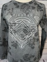 American Fighter Sweatshirt Small Gray long sleeve Floral rose Gray Pull... - $20.22