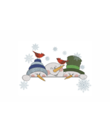 Snowmen with Cardinals Embroidery File - €3,00 EUR