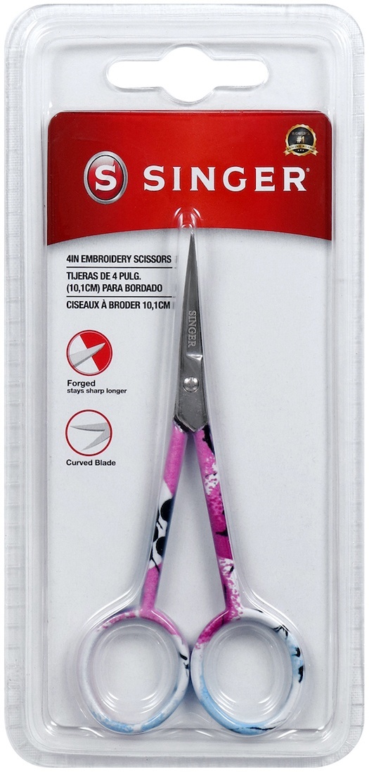 Singer Curved Embroidery Scissors 4"-Pastel - $14.49