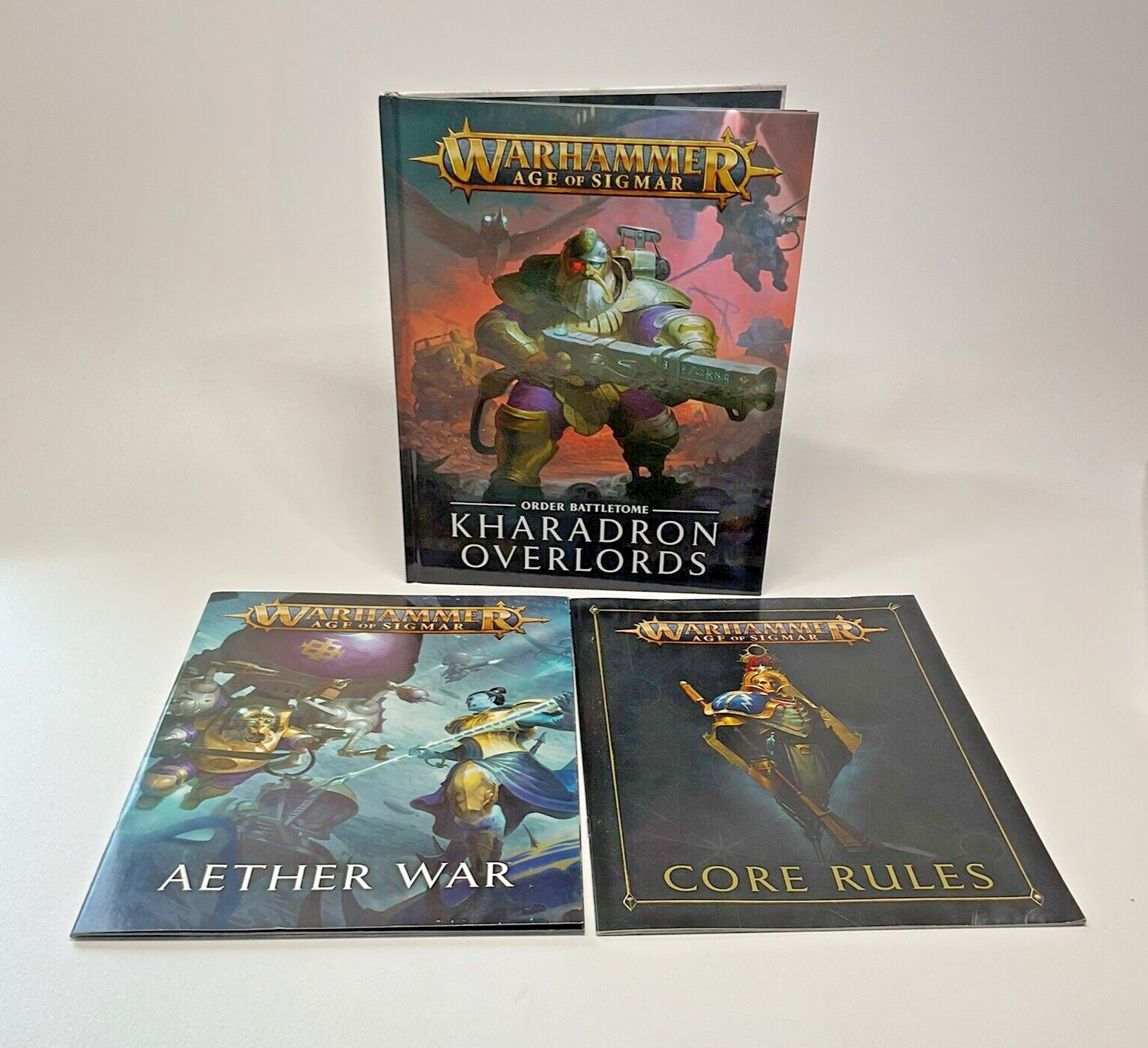 Lot 3 AoS Warhammer, Age Of Sigmar Books Core Rules Aether Battletome Kh... - $13.59