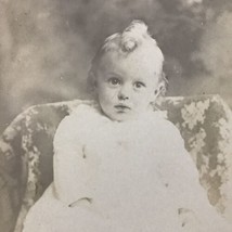 Vintage Antique Cabinet Card Photograph Childs Portrait Baby In White Gown - £11.66 GBP