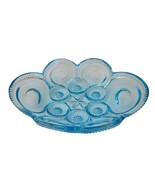 Vintage LE Smith Moon and Stars Oval Blue Glass Candy Trinket Nut Soap D... - £46.59 GBP