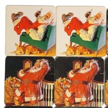 9 Vintage Coca Cola Santa Christmas Cork Back Coasters 3 Designs 1999 &amp; ... - £10.25 GBP