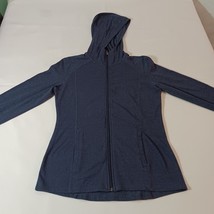 Tek Gear Women's Blue Cotton Blend Long Sleeve Full Zip Hoodie Jacket Sz Medium image 7